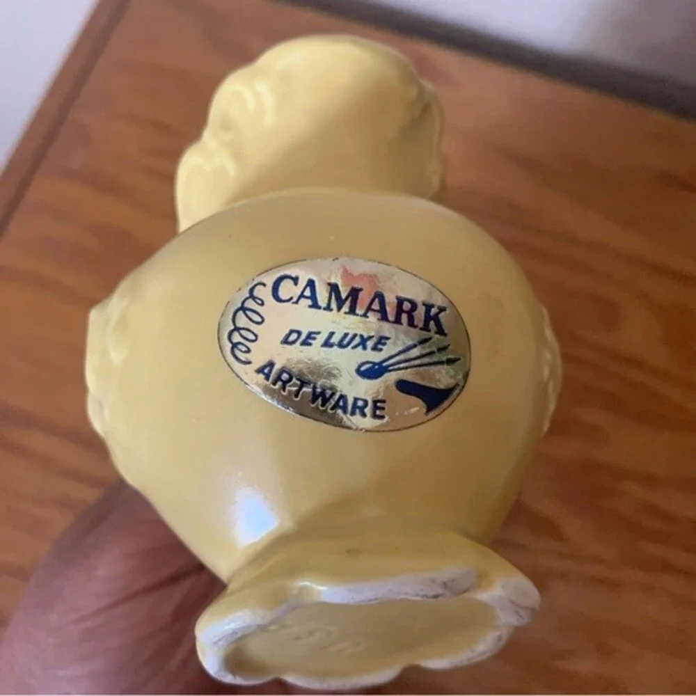 SALE! Vintage Miniature Camark Deluxe Artware Pitcher Vase in Yellow